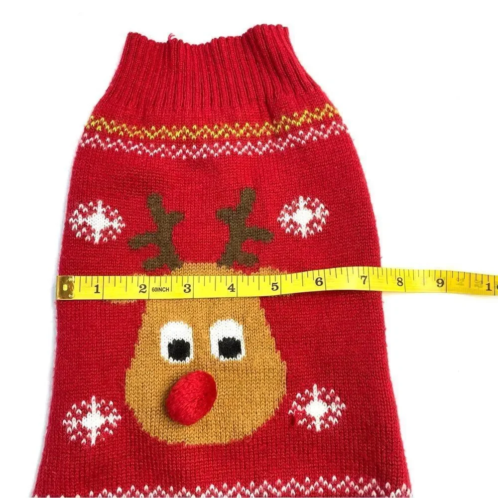 Red Reindeer Ugly Christmas Dog Sweater